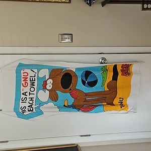 1983 Vintage Animal Crackers Comic Strip GNU Humor Beach Towel Rog Bollen